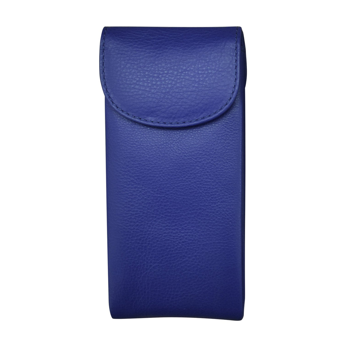Blue leather pouch on a white background