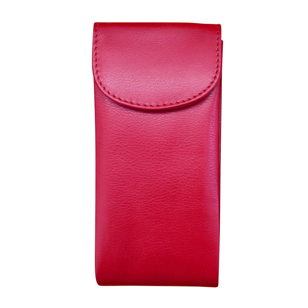 Red leather pouch on a white background