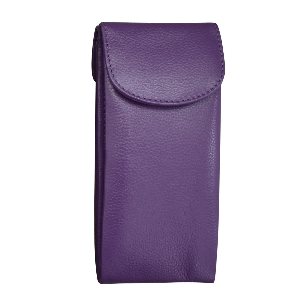 Purple leather pouch on a white background