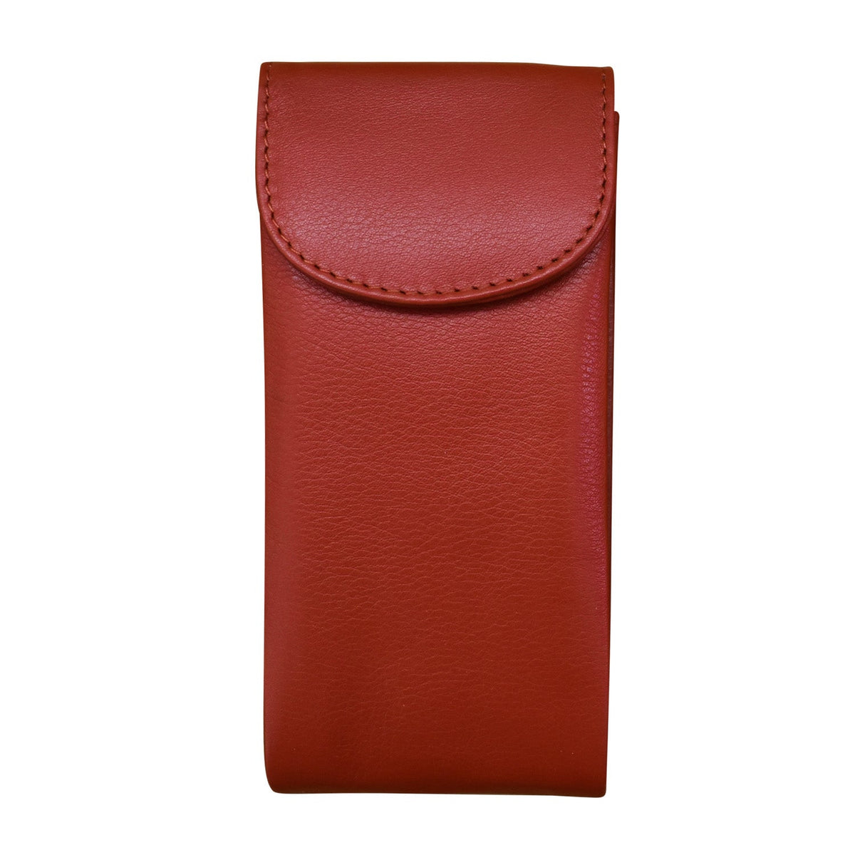 Red leather pouch on a white background