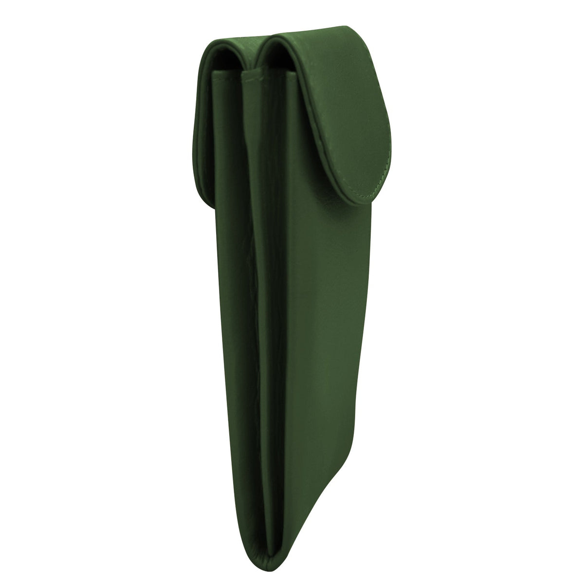 A dark green fabric sleeve or pouch with a fold-over flap, shown on a plain white background.