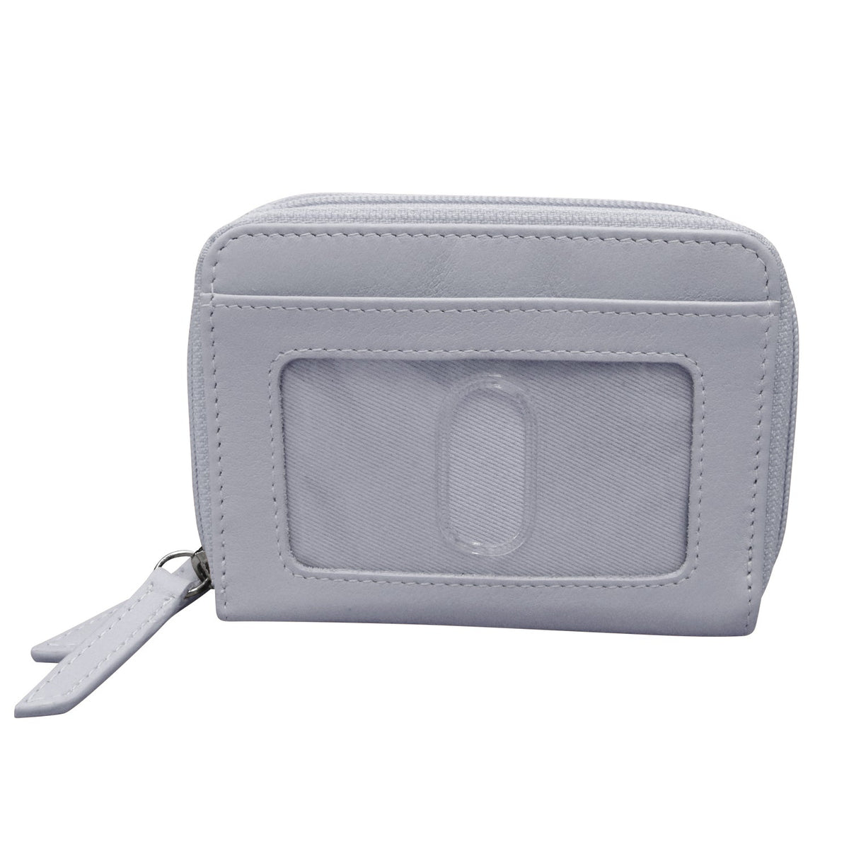 Gray wallet with a card holder on a white background