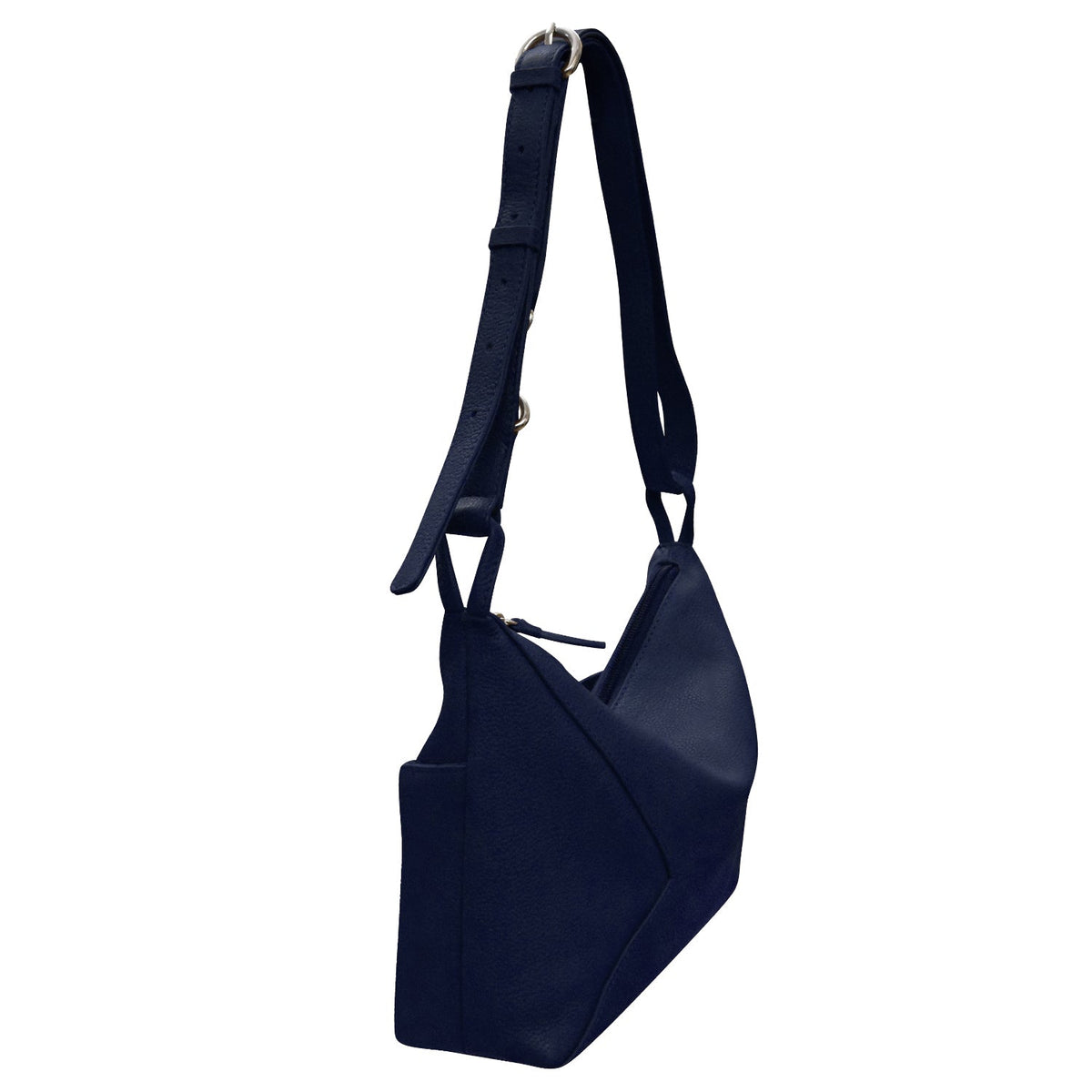 Navy blue shoulder bag on a white background