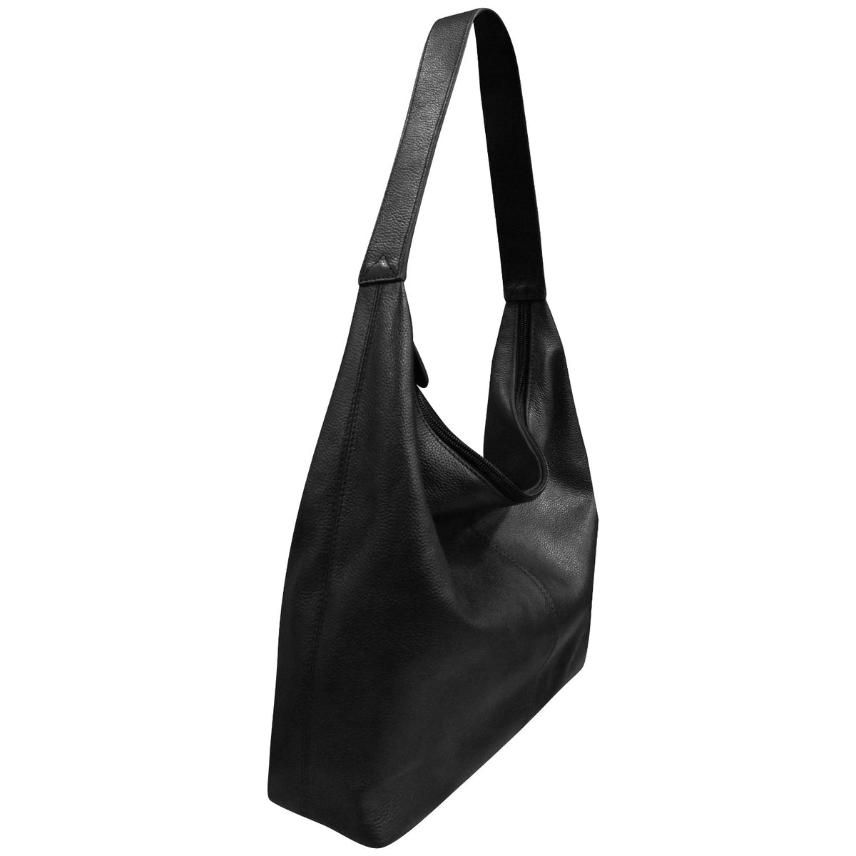 Black shoulder bag on a white background