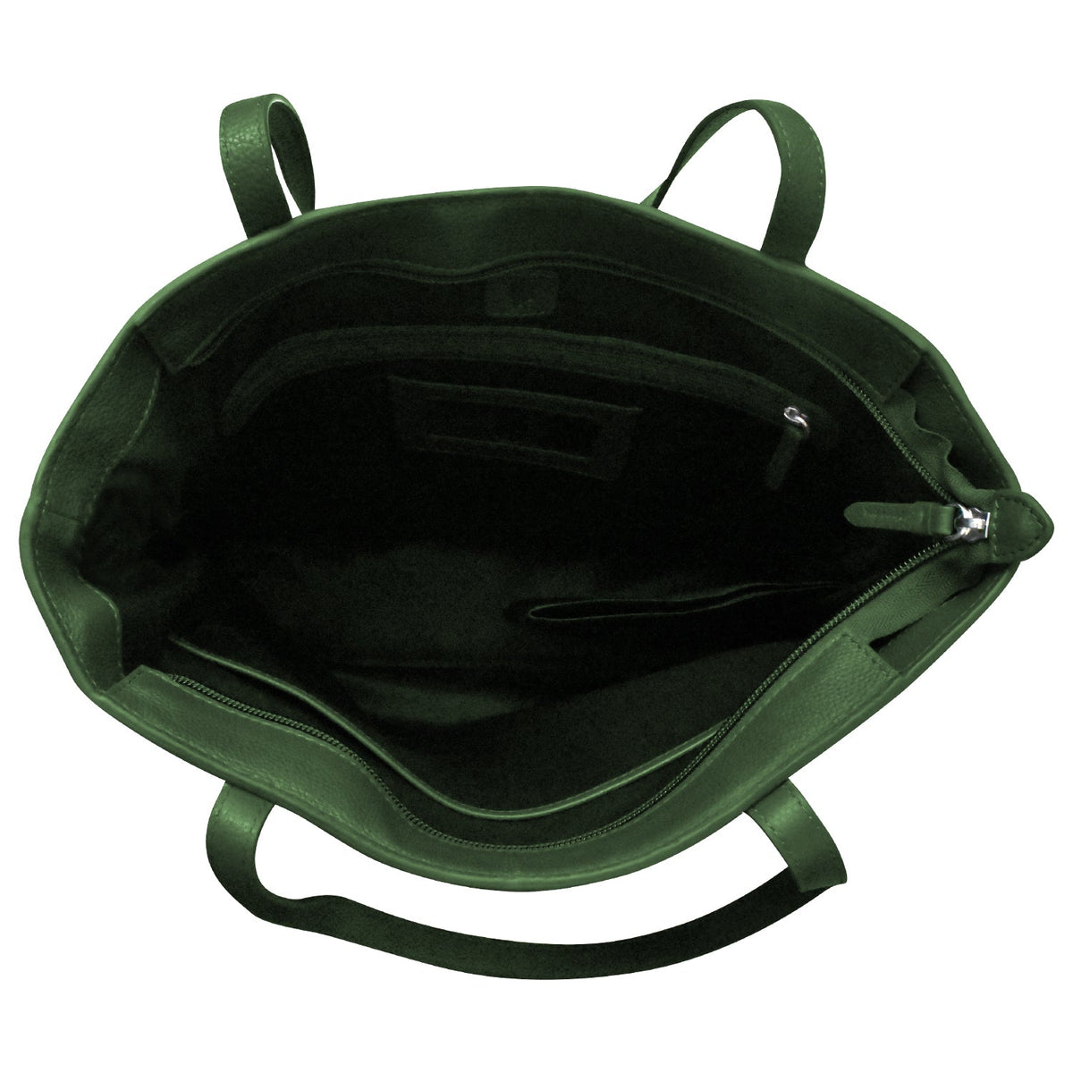 Green bag with handles on a white background