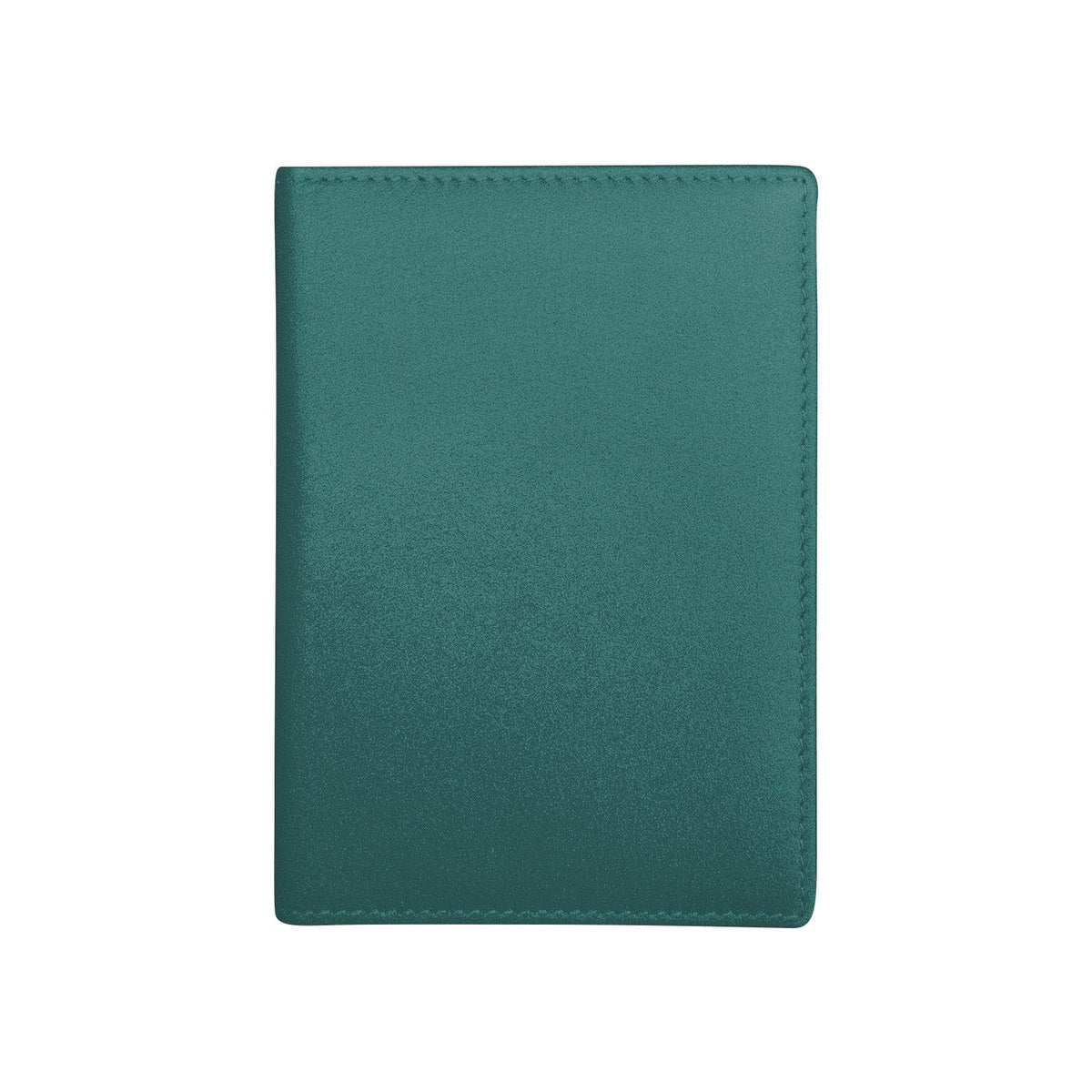 Green leather wallet on a white background