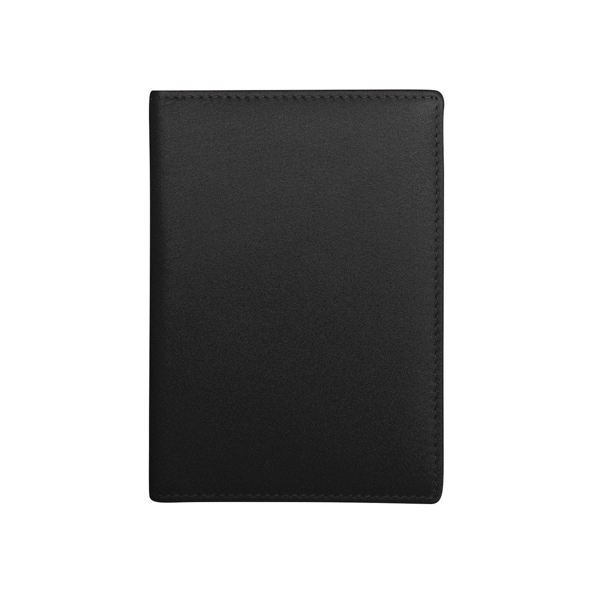 Black leather wallet on a white background