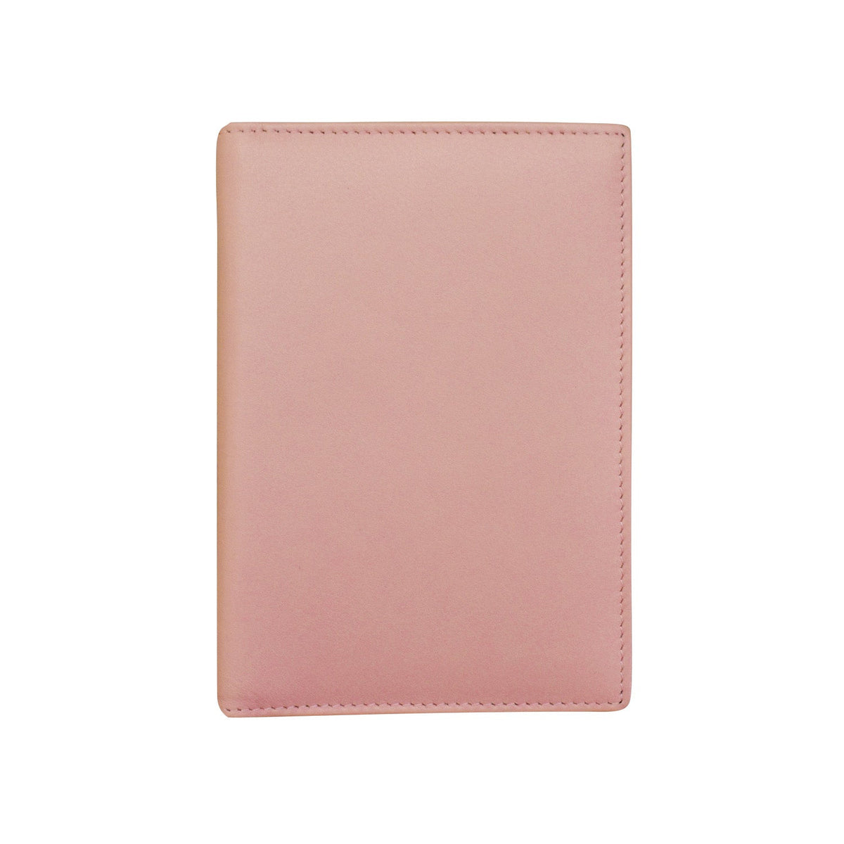 Pink leather wallet on a white background