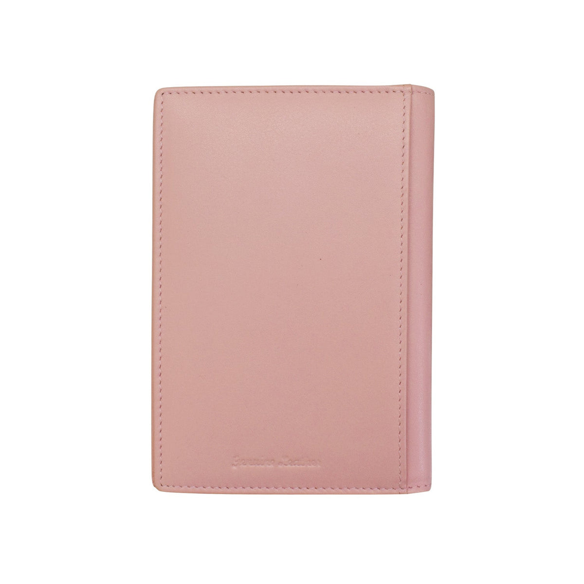 Pink leather wallet on a white background