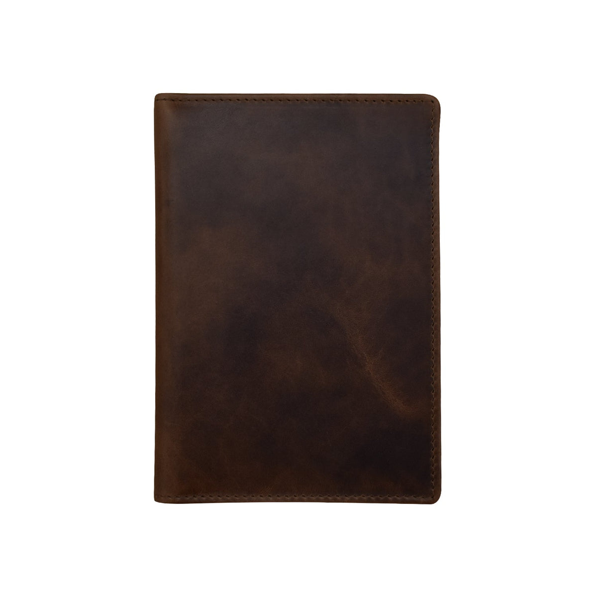 Brown leather wallet on a white background