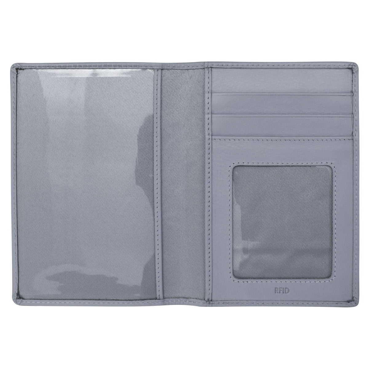 Gray wallet with card slots on a white background