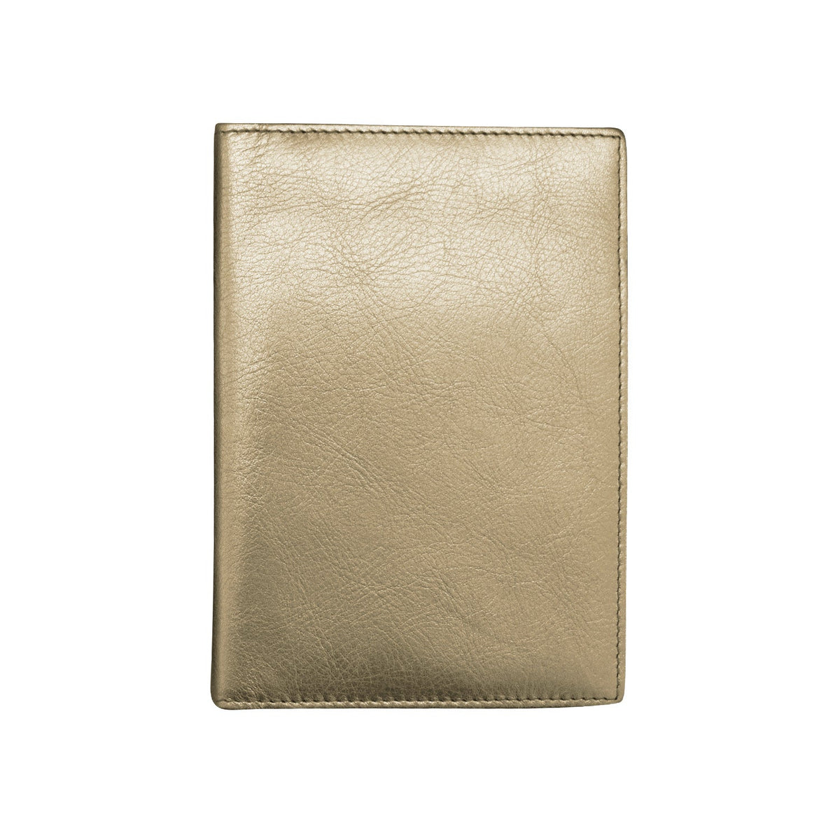 Gold leather wallet on a white background