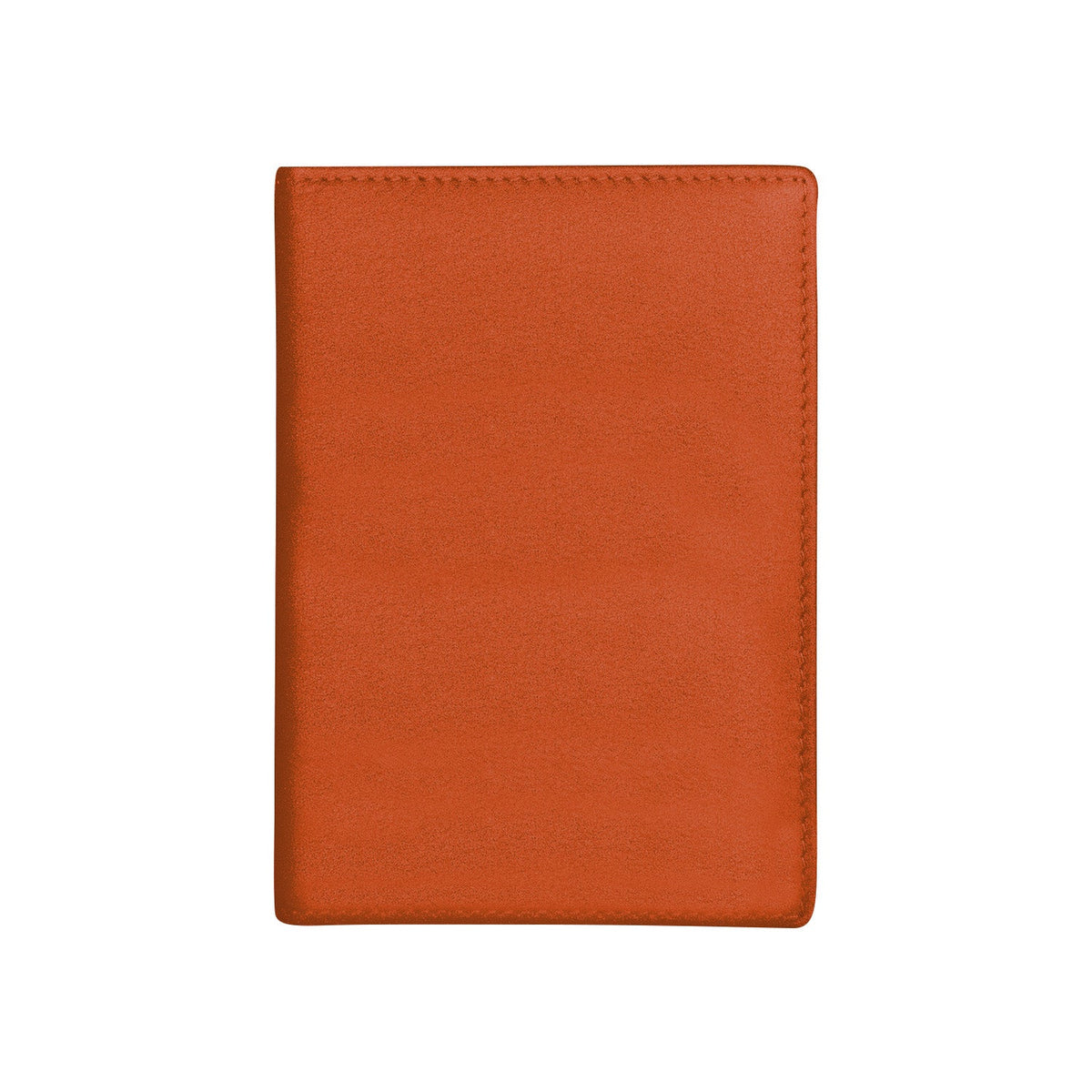 Orange leather wallet on a white background