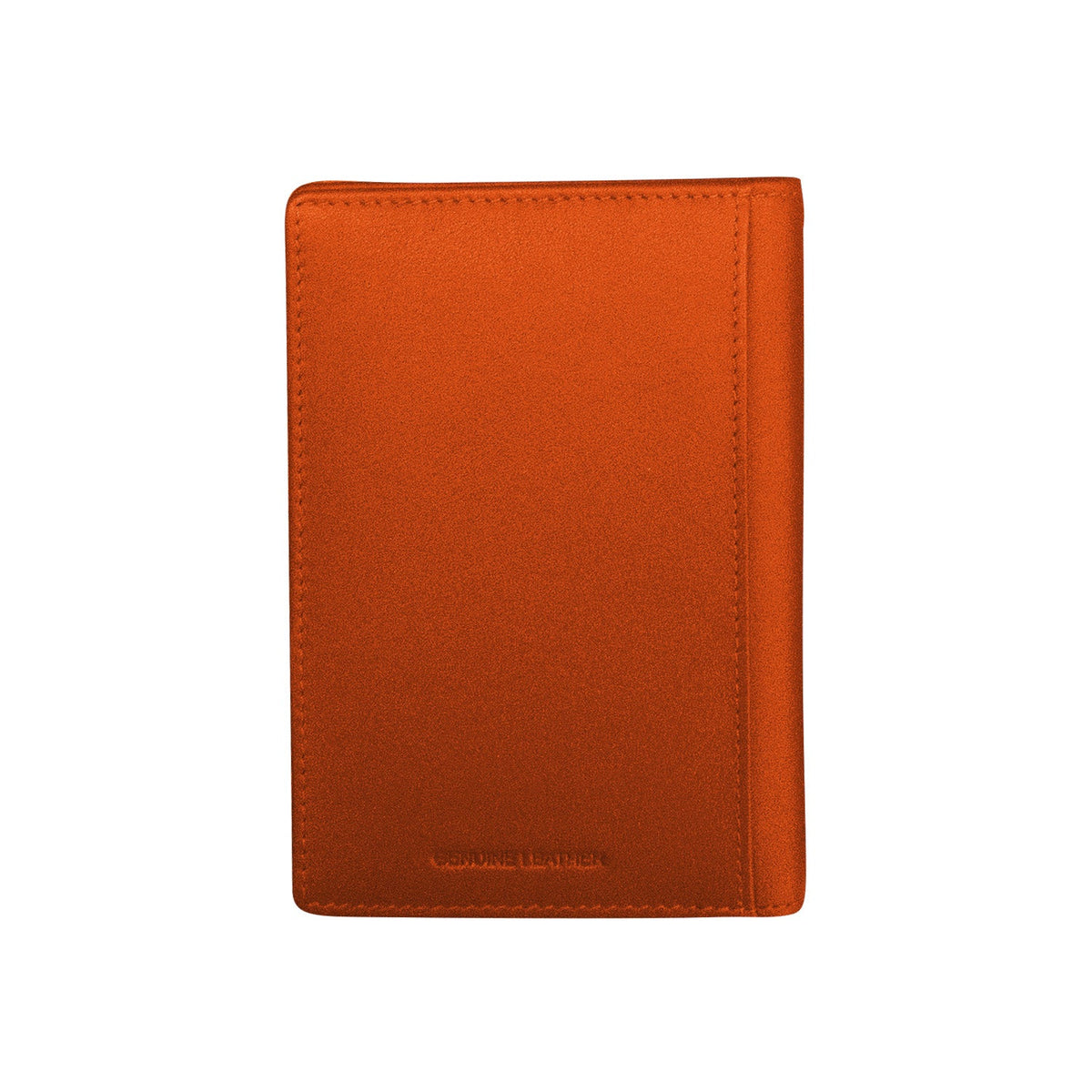 Orange leather wallet on a white background