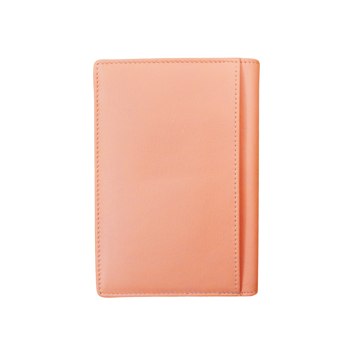 Pink leather passport holder on a white background