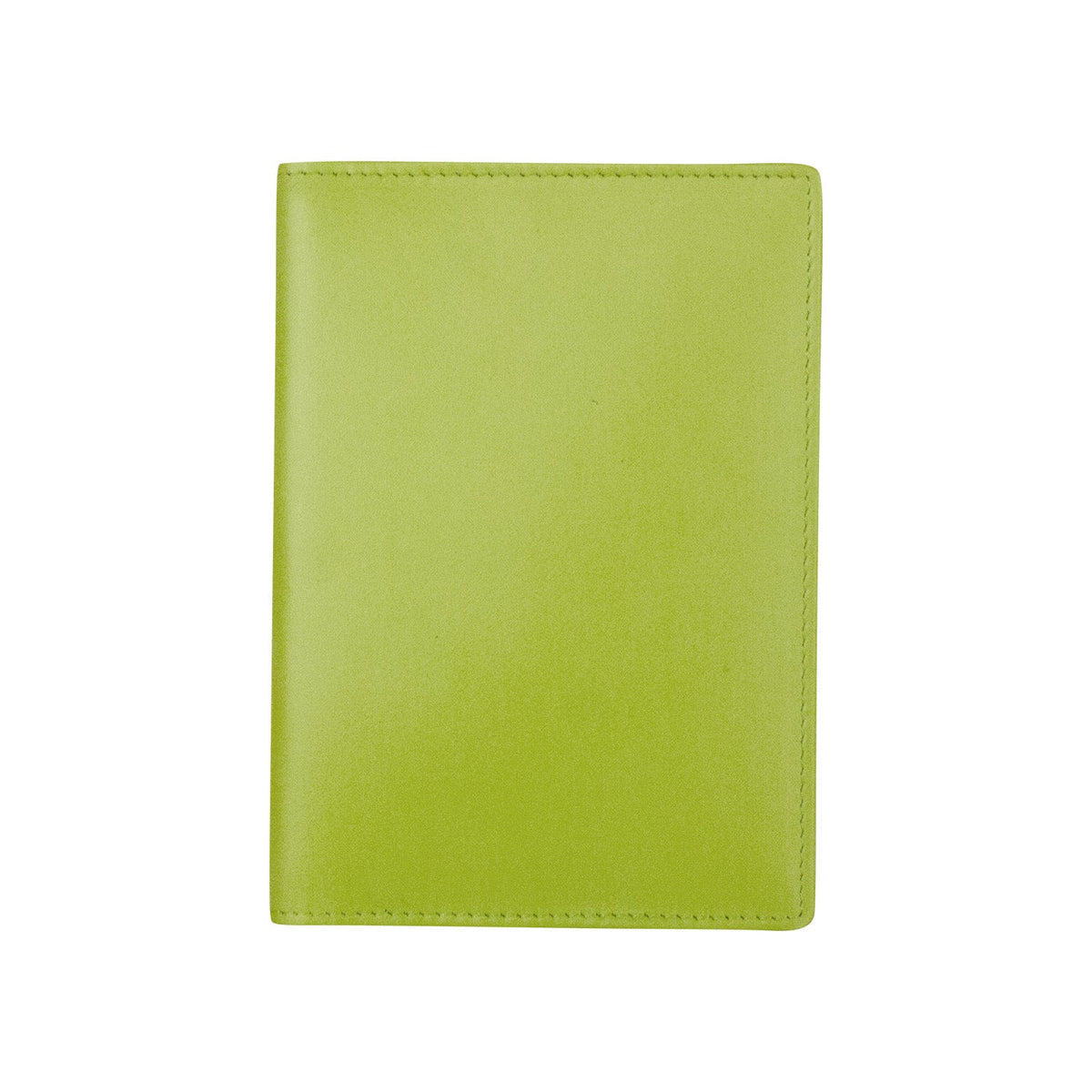 Green leather wallet on a white background