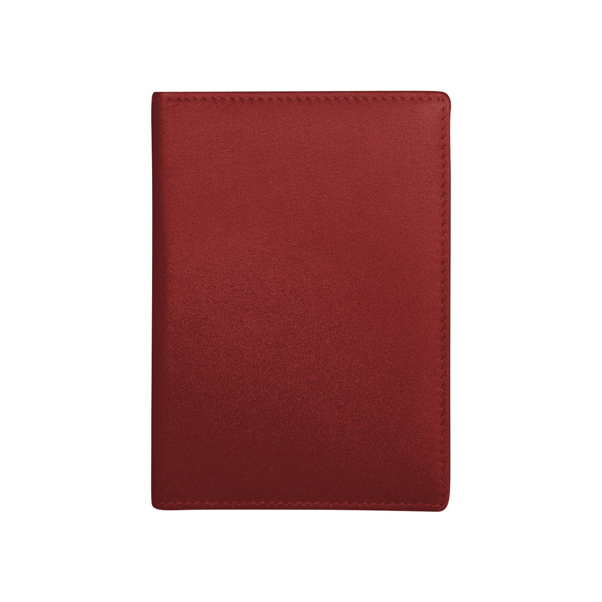 Red leather notebook on a white background