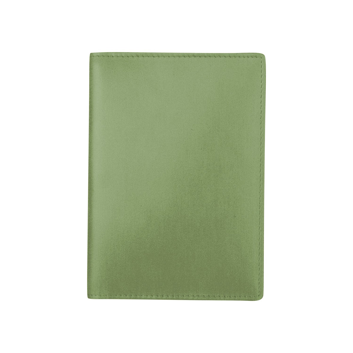 Green leather wallet on a white background