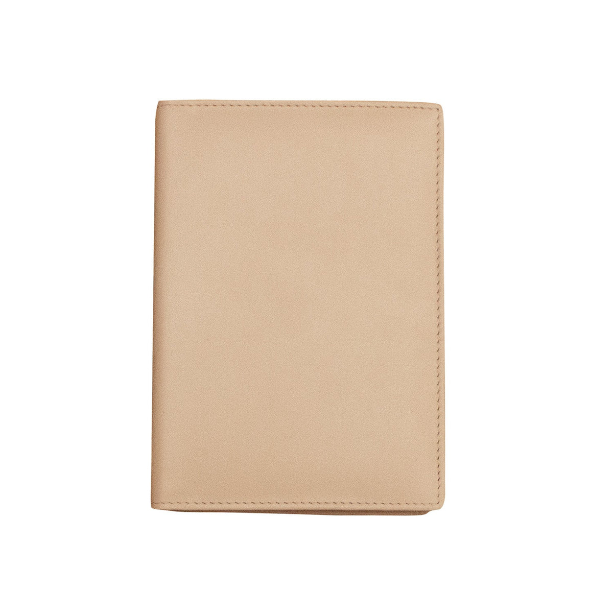 Beige leather wallet on a white background