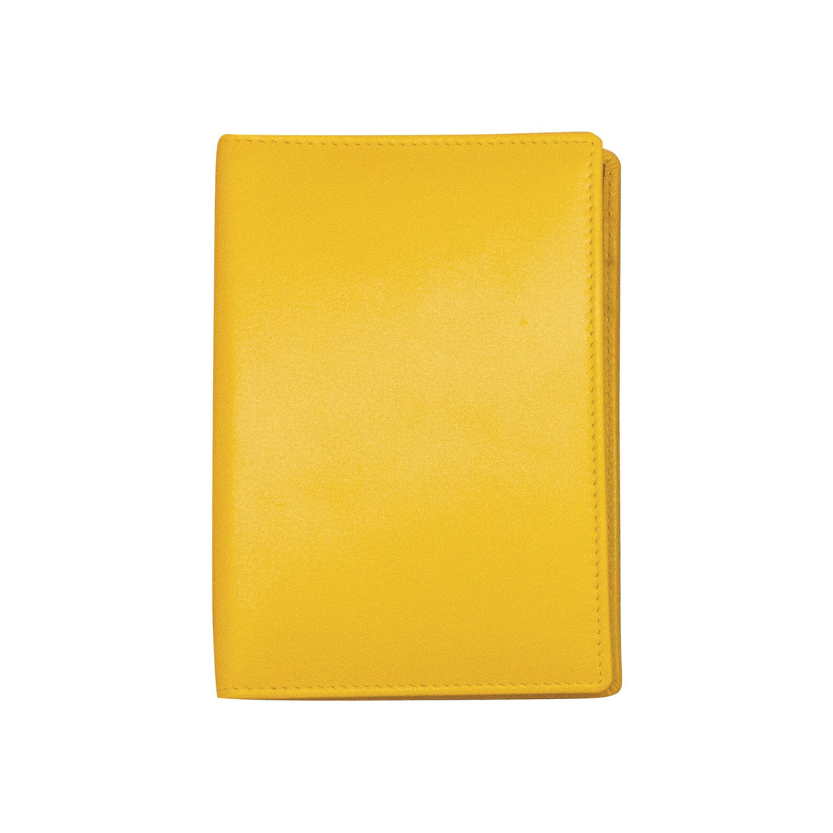 Yellow leather wallet on a white background
