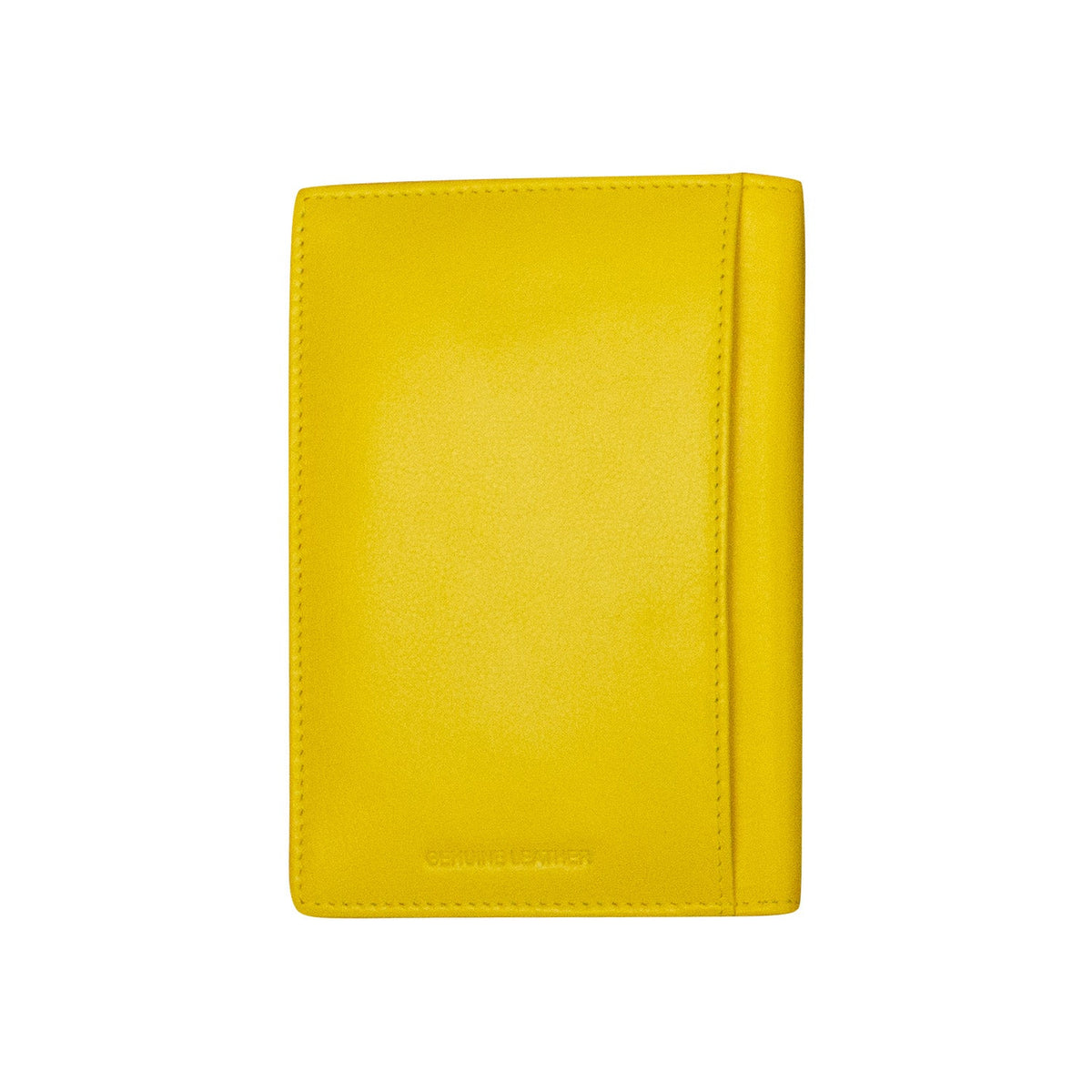 Yellow leather wallet on a white background