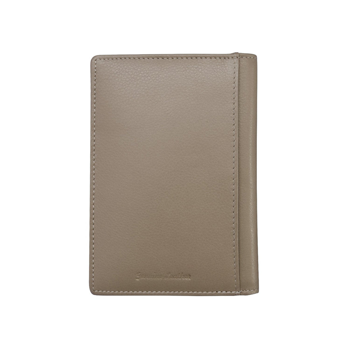 Beige leather wallet on a white background