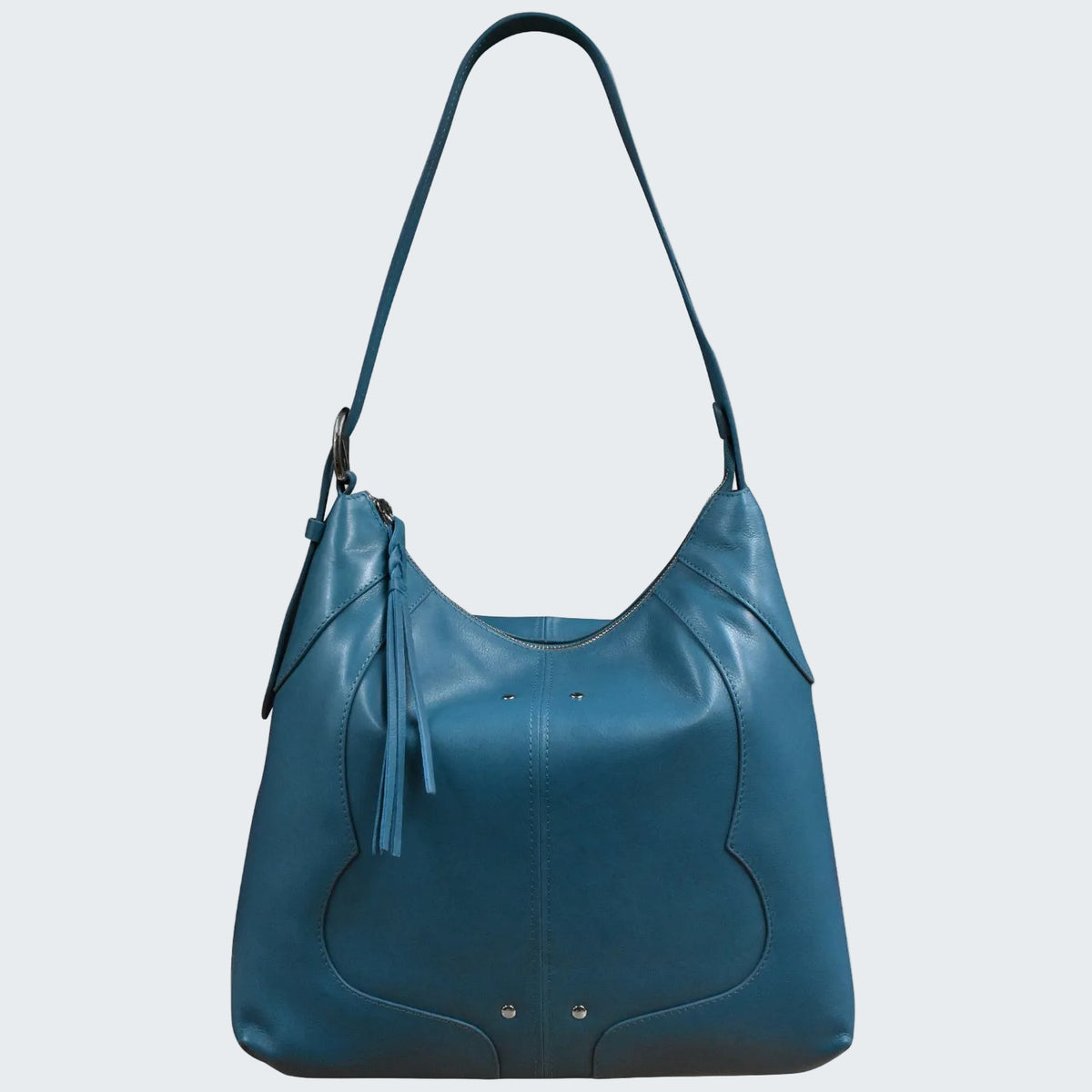 Blue handbag on a white background