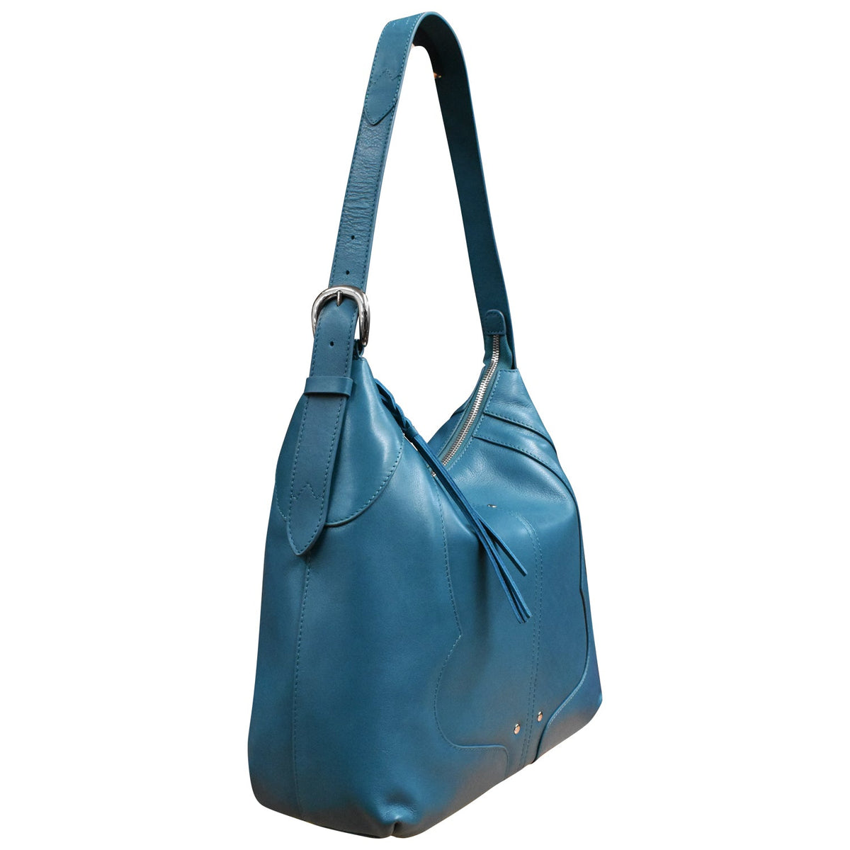 Blue handbag on a white background