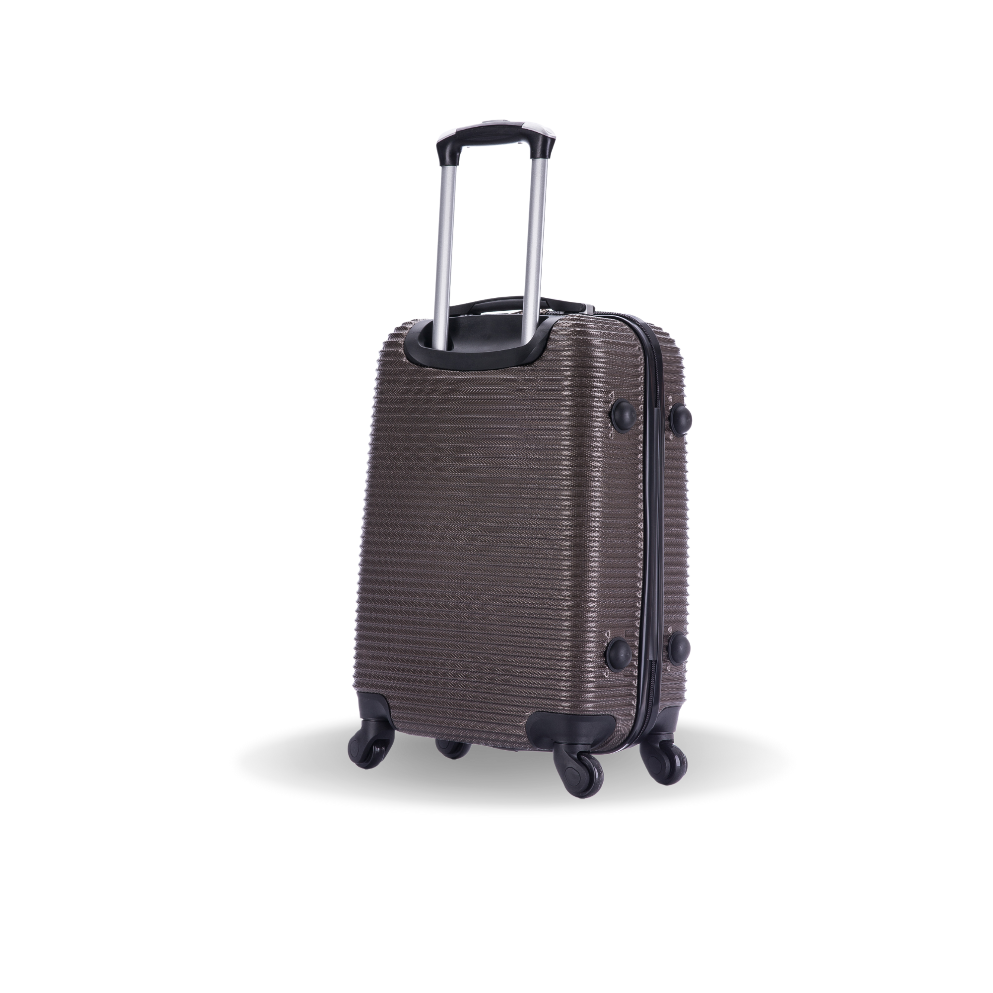 Brown suitcase with a textured surface on a white background