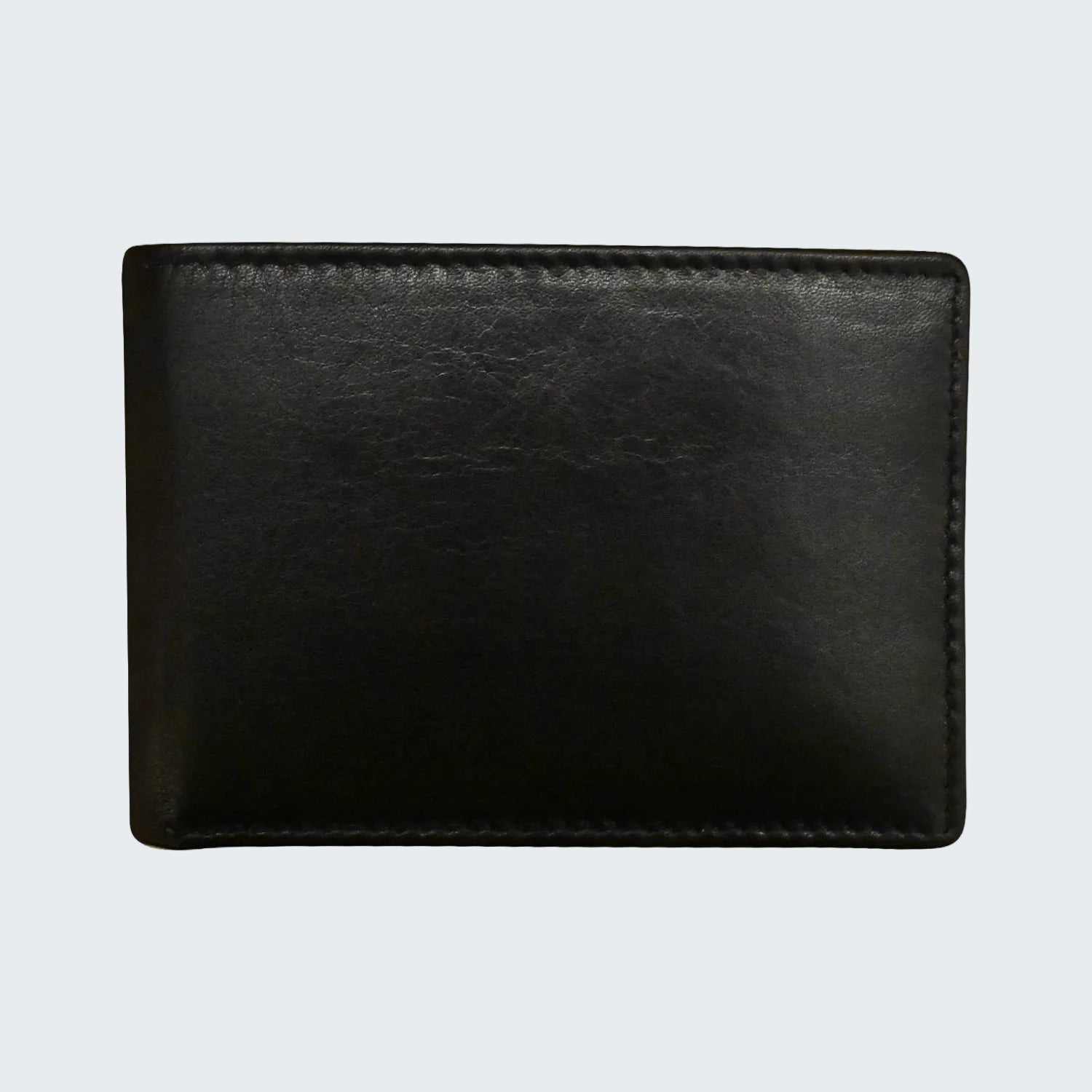 Black leather wallet on a white background