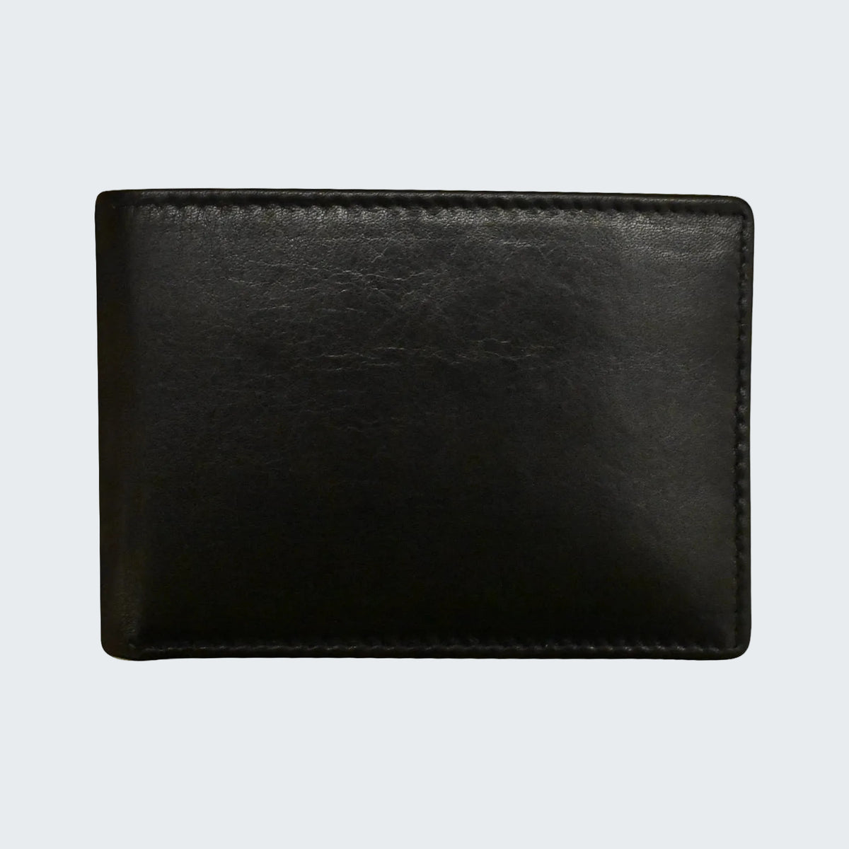 Black leather wallet on a white background