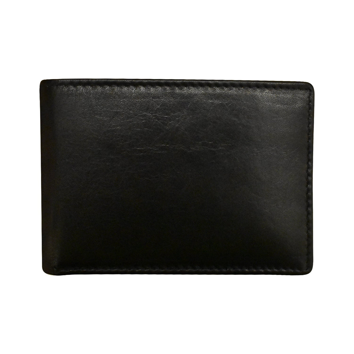 Black leather wallet on a white background