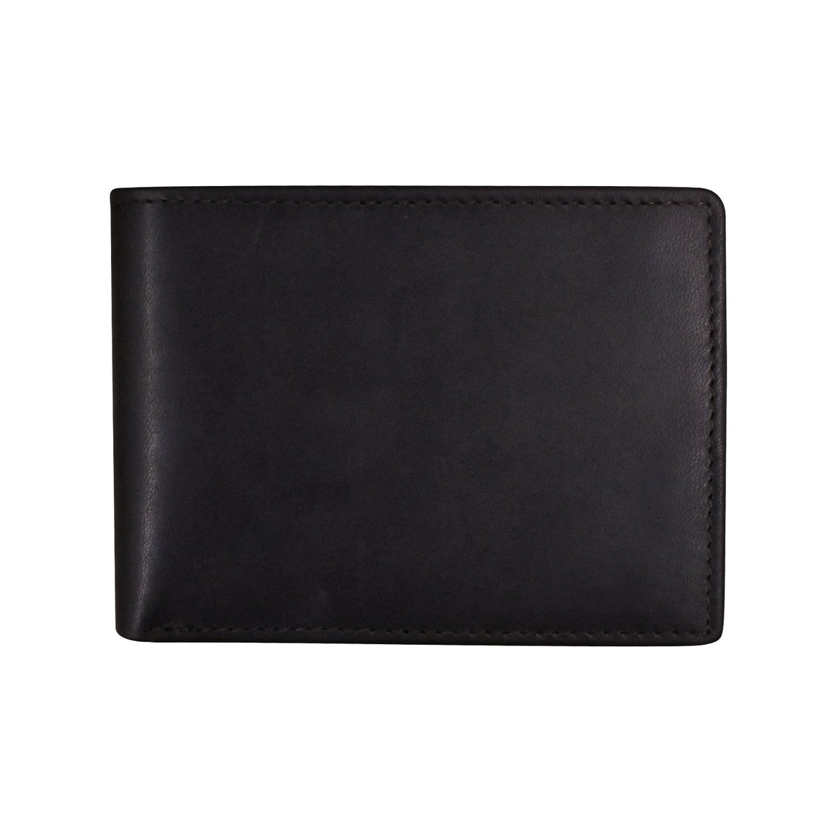 Black leather wallet on a white background