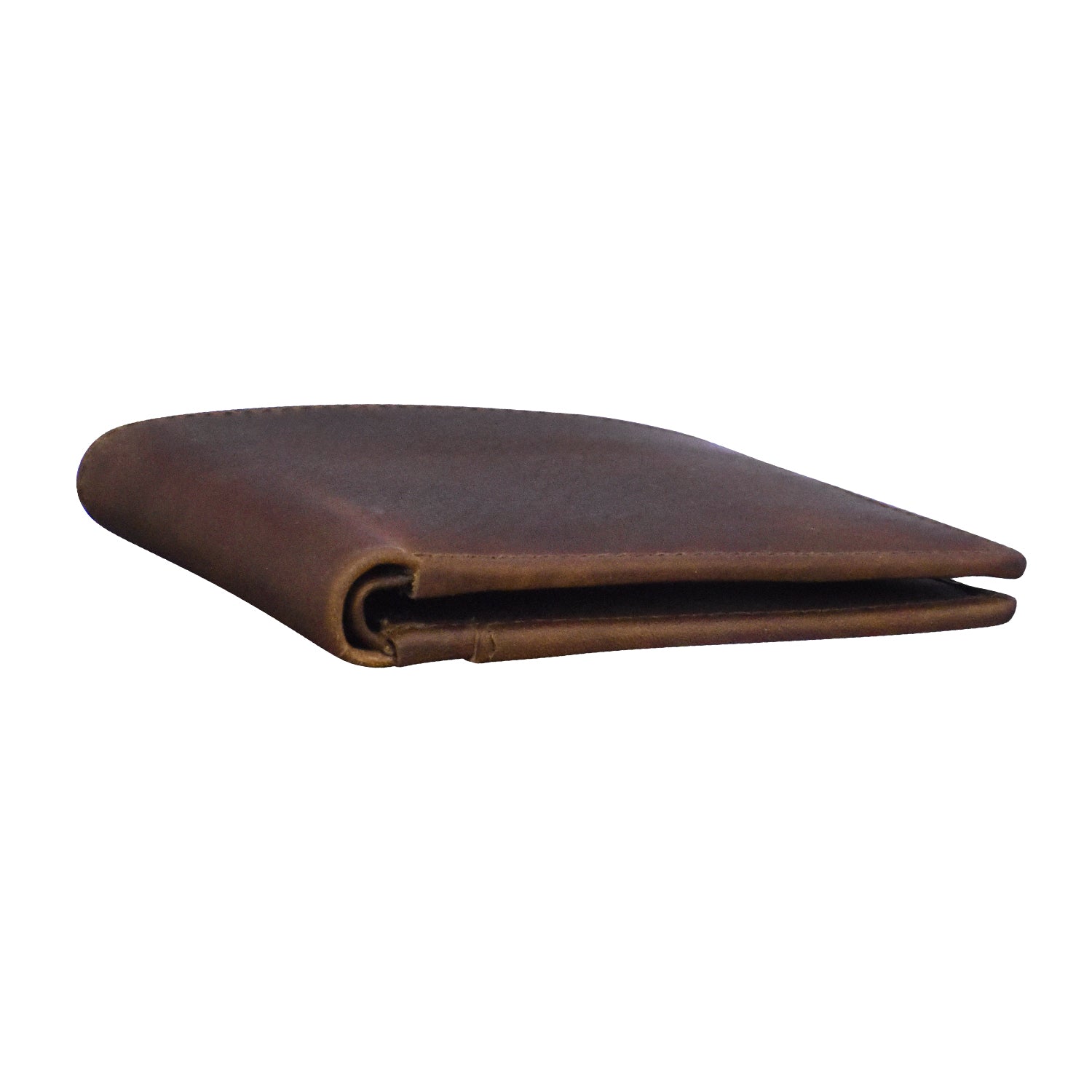 Brown leather wallet on a white background