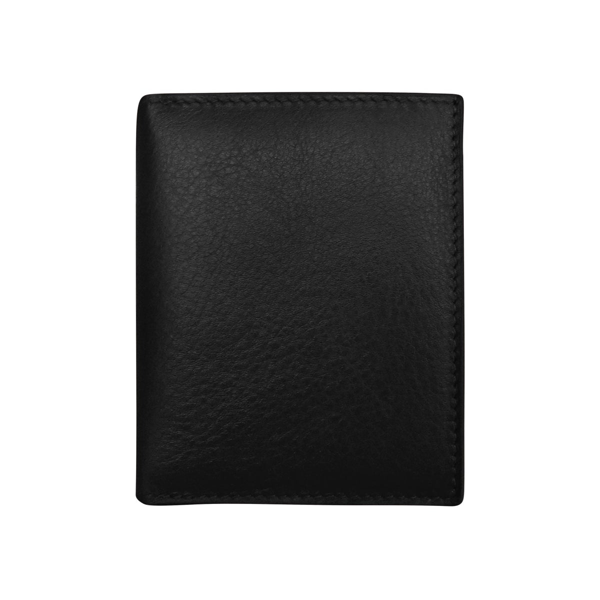 Black leather wallet on a white background