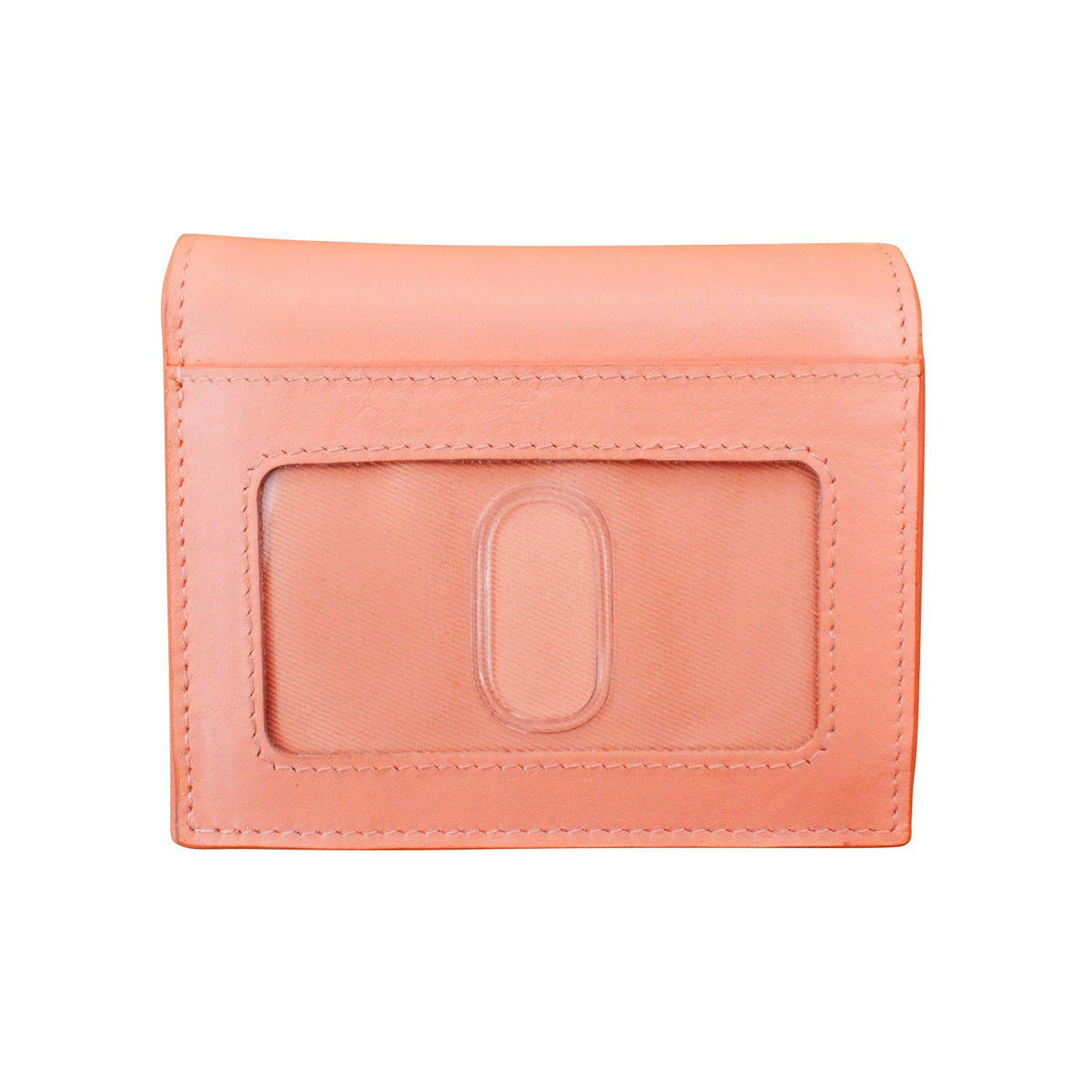 Pink leather wallet on a white background