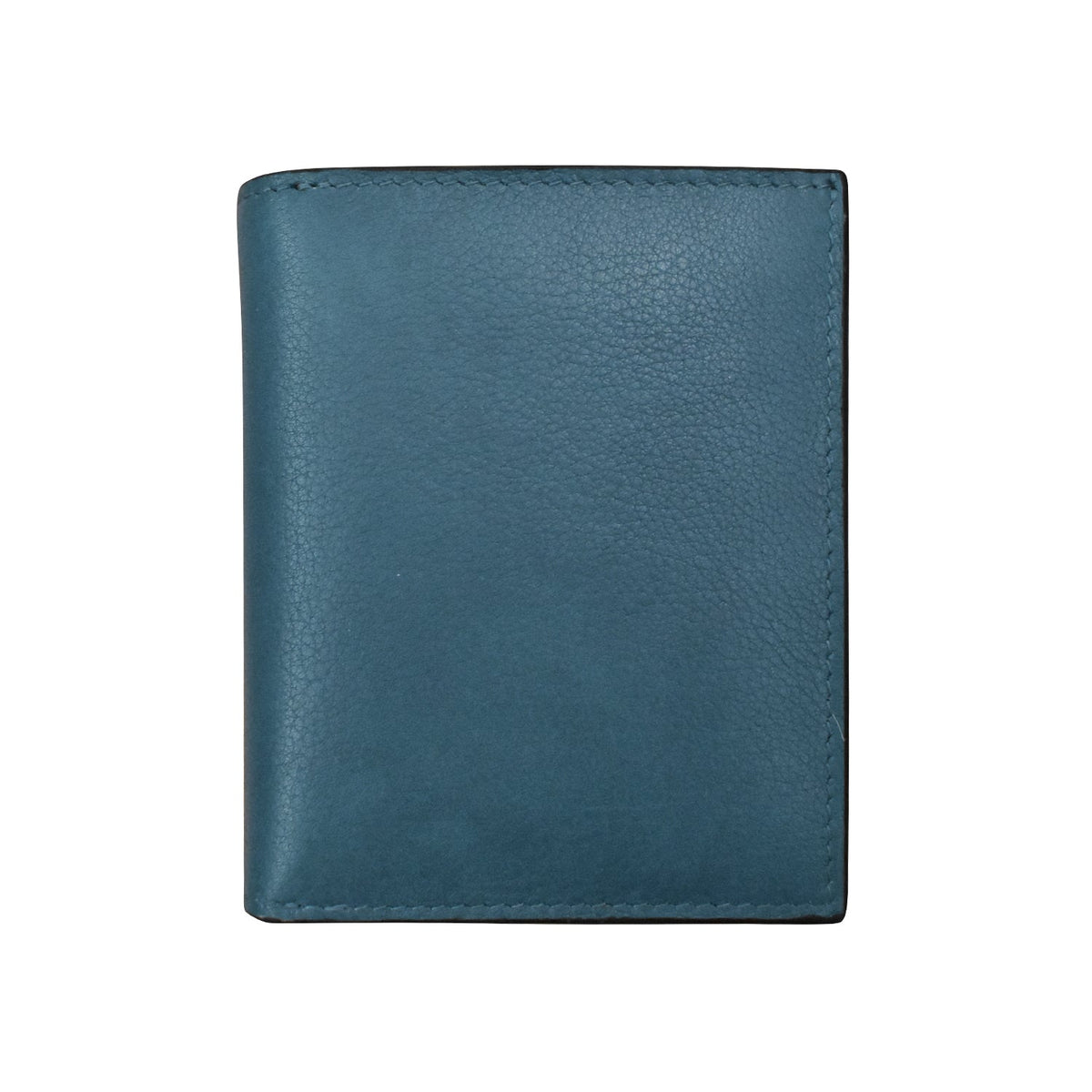 Blue leather wallet on a white background