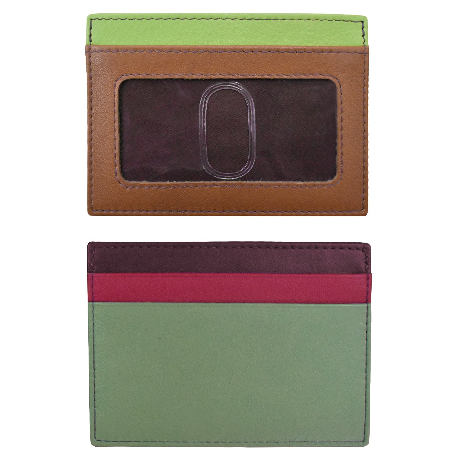 Two card holders with different color combinations on a white background