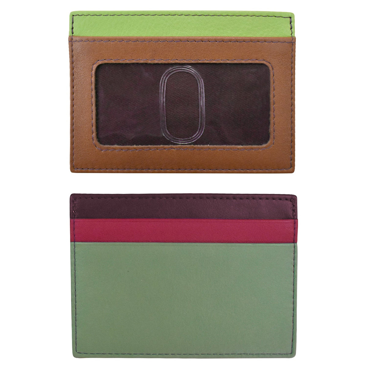 Two card holders with different color combinations on a white background