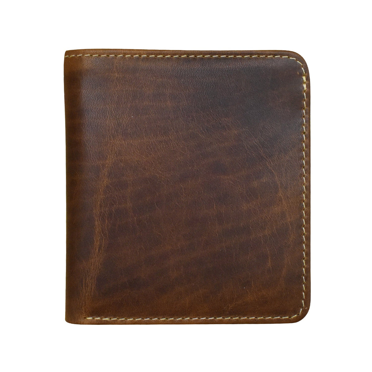 Brown leather wallet on a white background