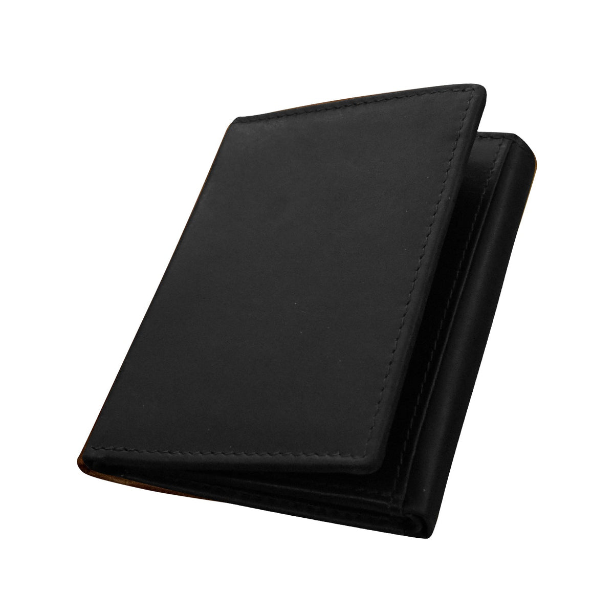 Brown leather wallet on a white background