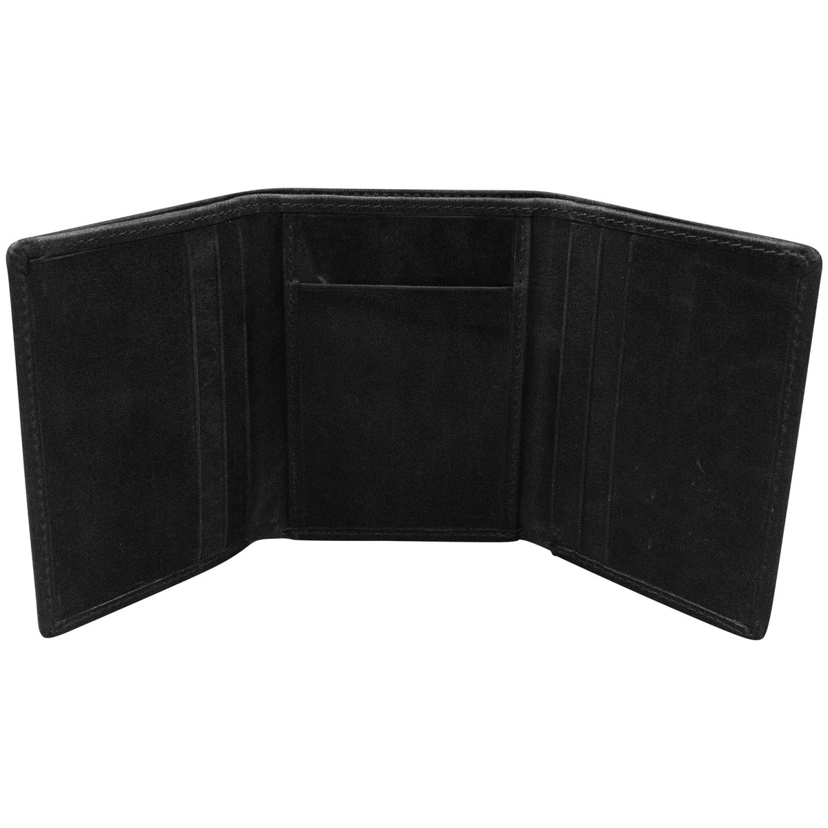 Black leather wallet on a white background