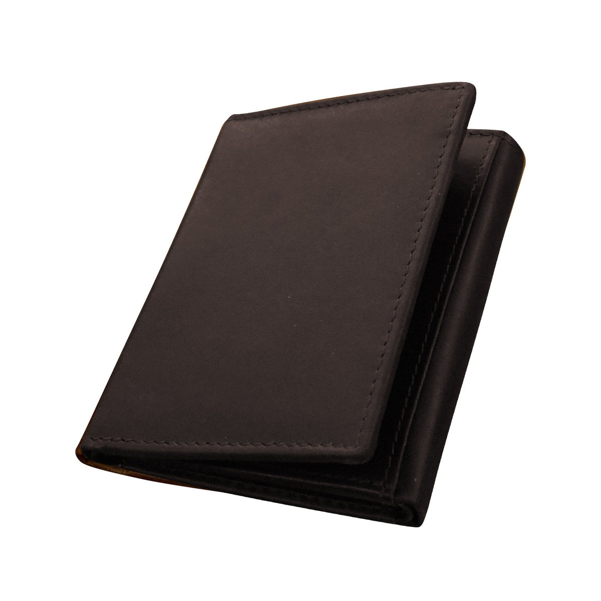 Brown leather wallet on a white background