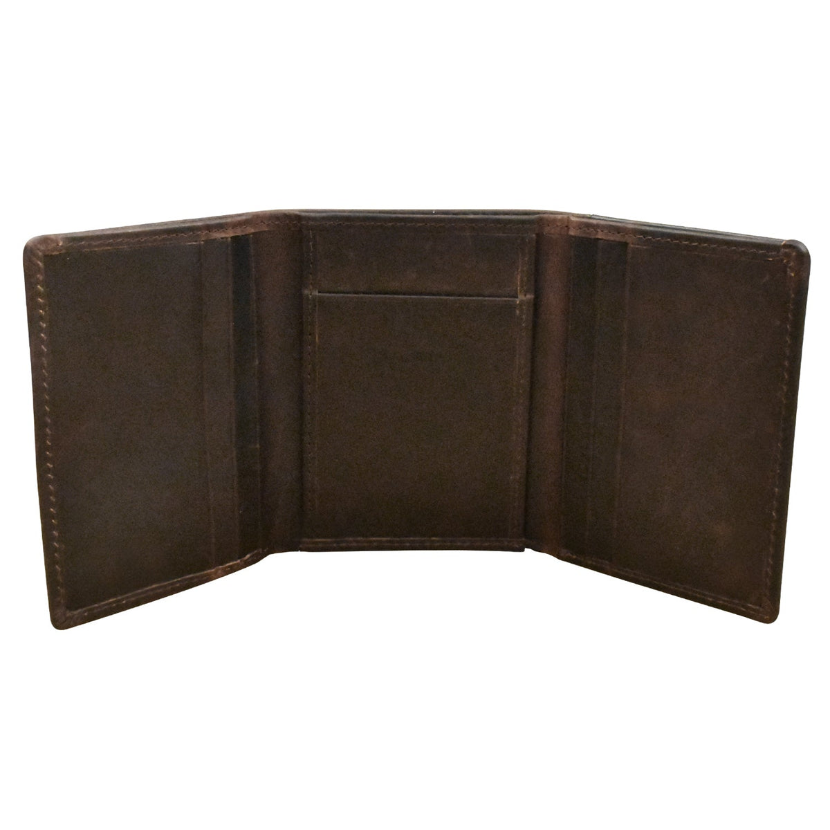 Brown leather wallet on a white background