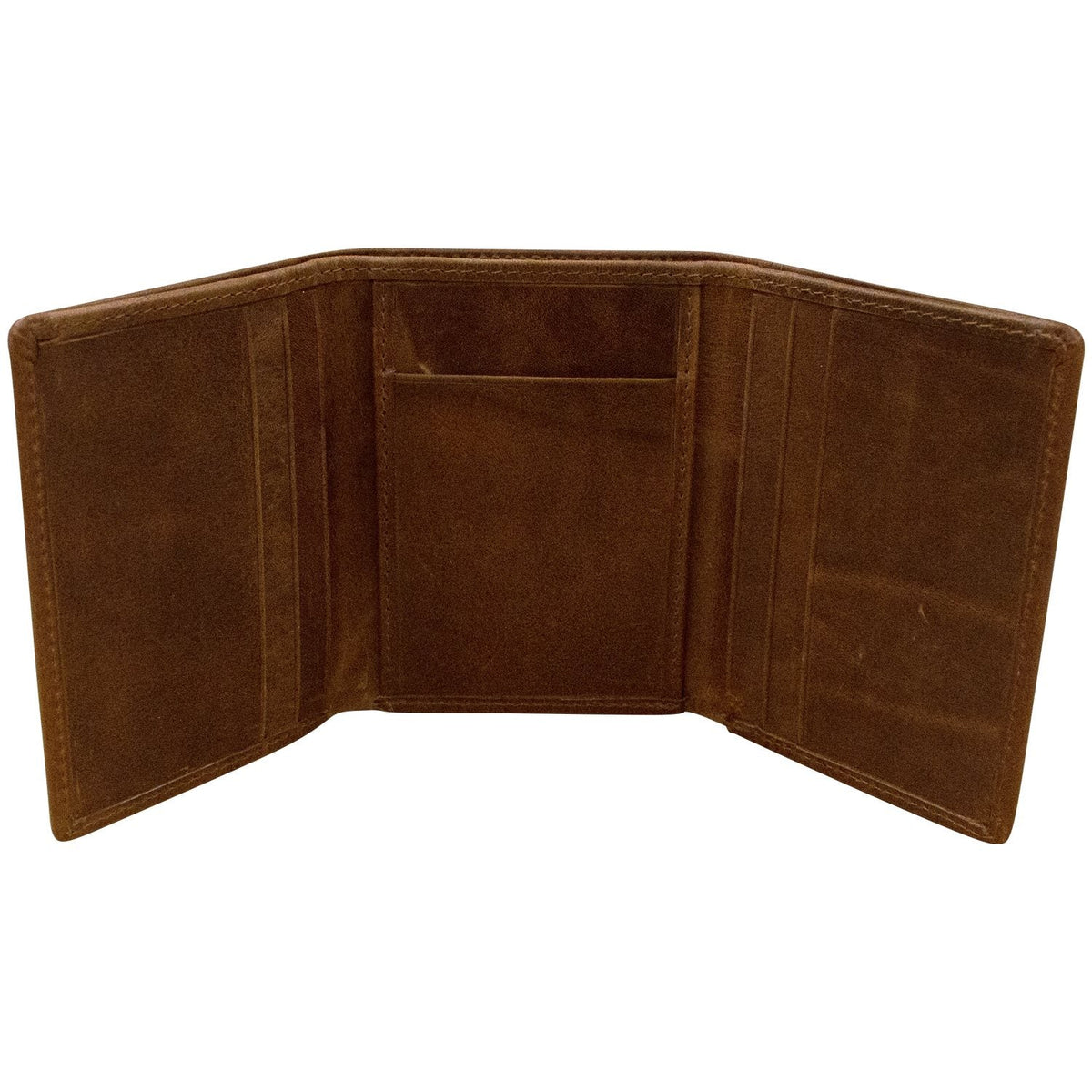 Brown leather wallet on a white background