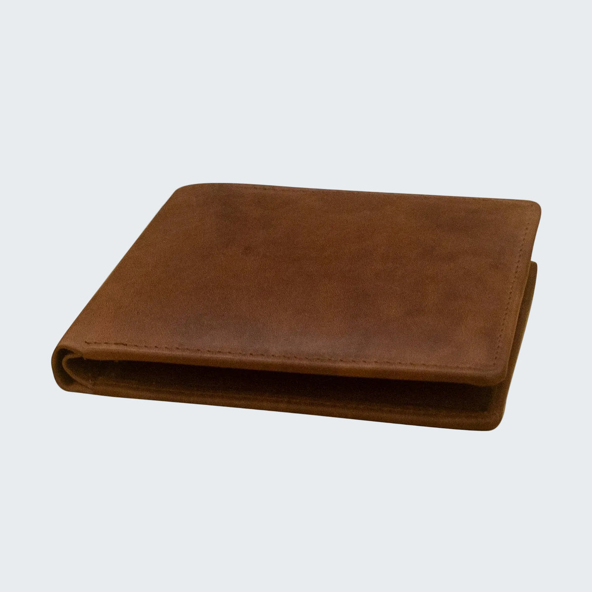 Brown leather wallet on a white background