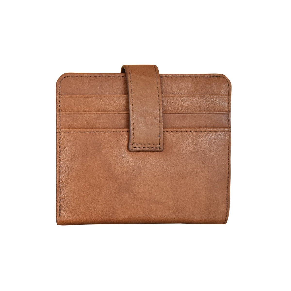 Brown leather wallet on a white background