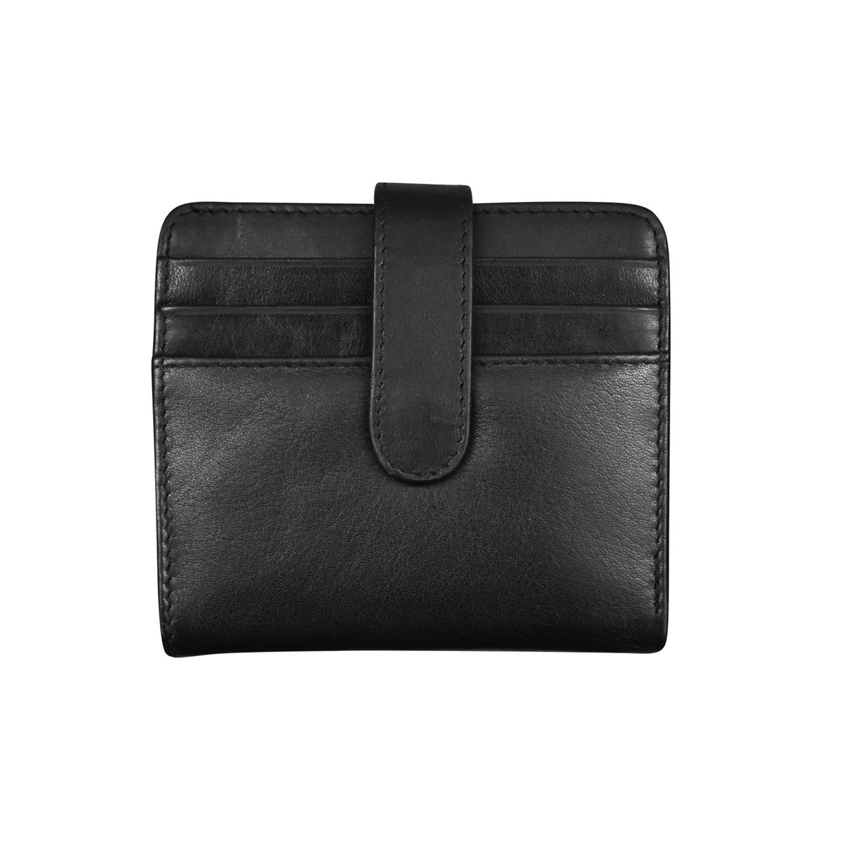 Black leather wallet on a white background