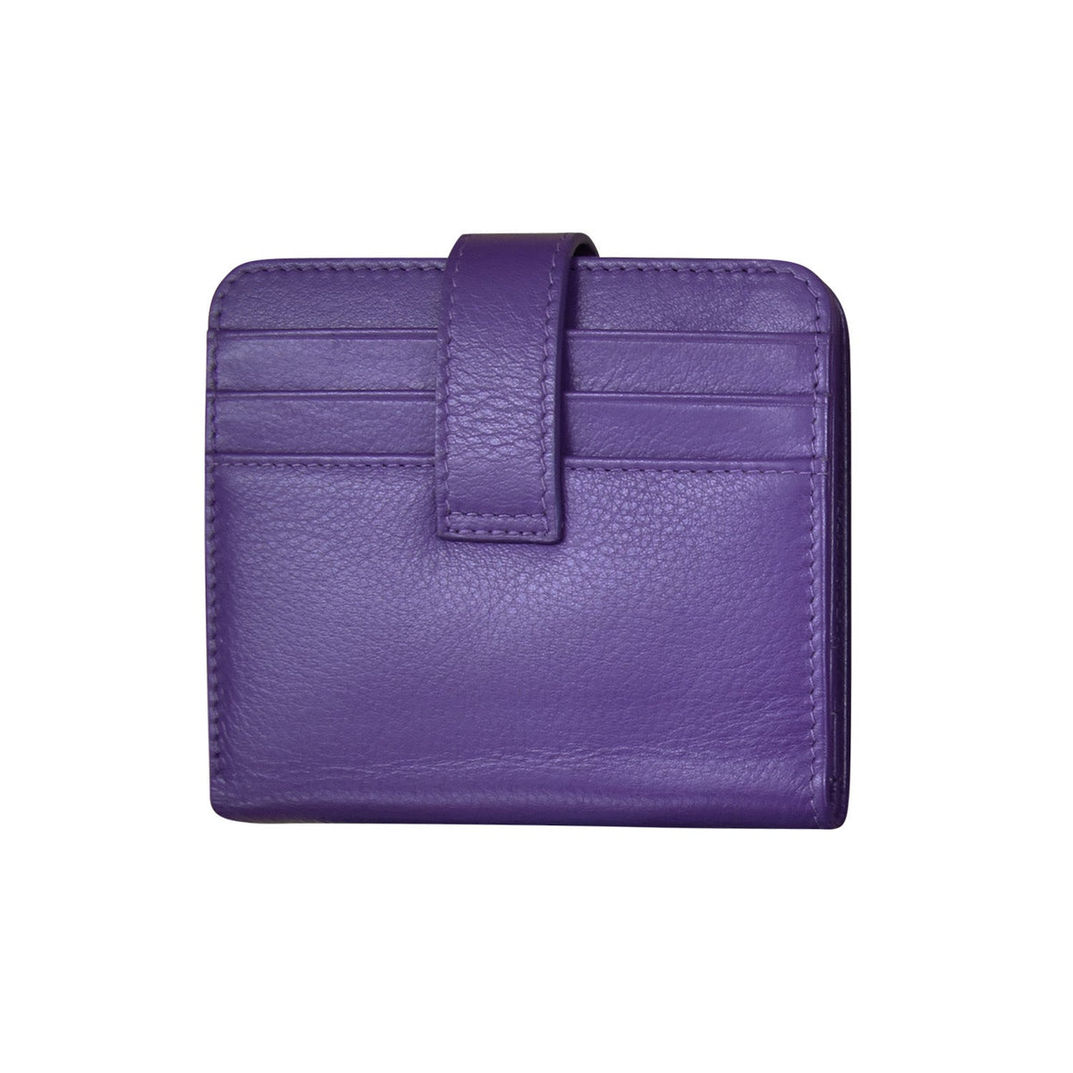 Purple leather wallet on a white background