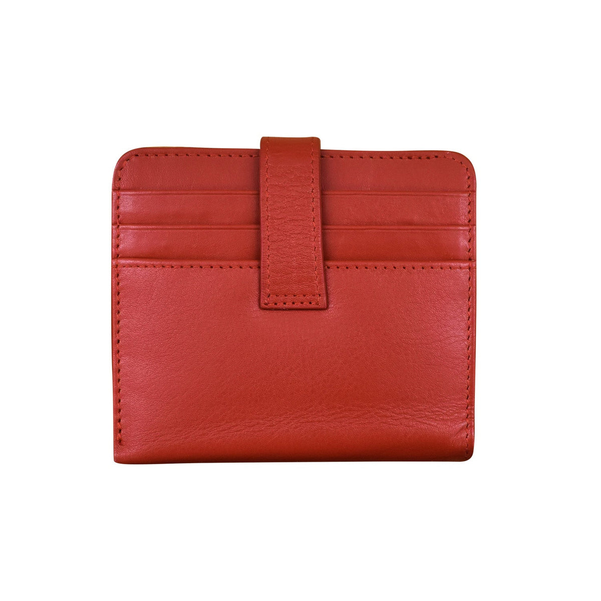 Red leather wallet on a white background